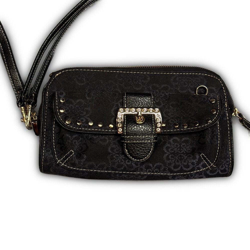 Kathy Van Zeeland Y2K Rhinestone Buckle Mini Bag